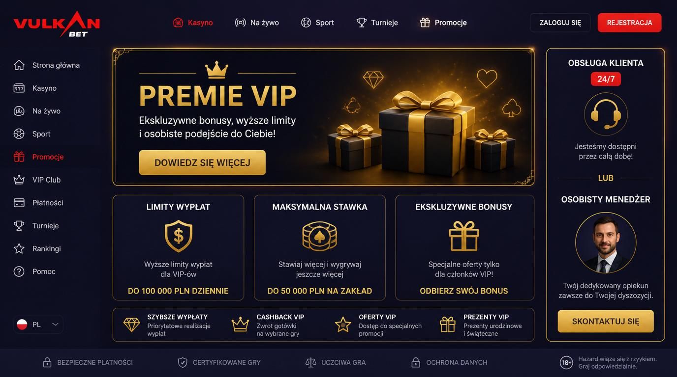 oferta premii VIP z podkreślonymi limitami wypłat i wysoką stawką, ekskluzywny charakter grafiki